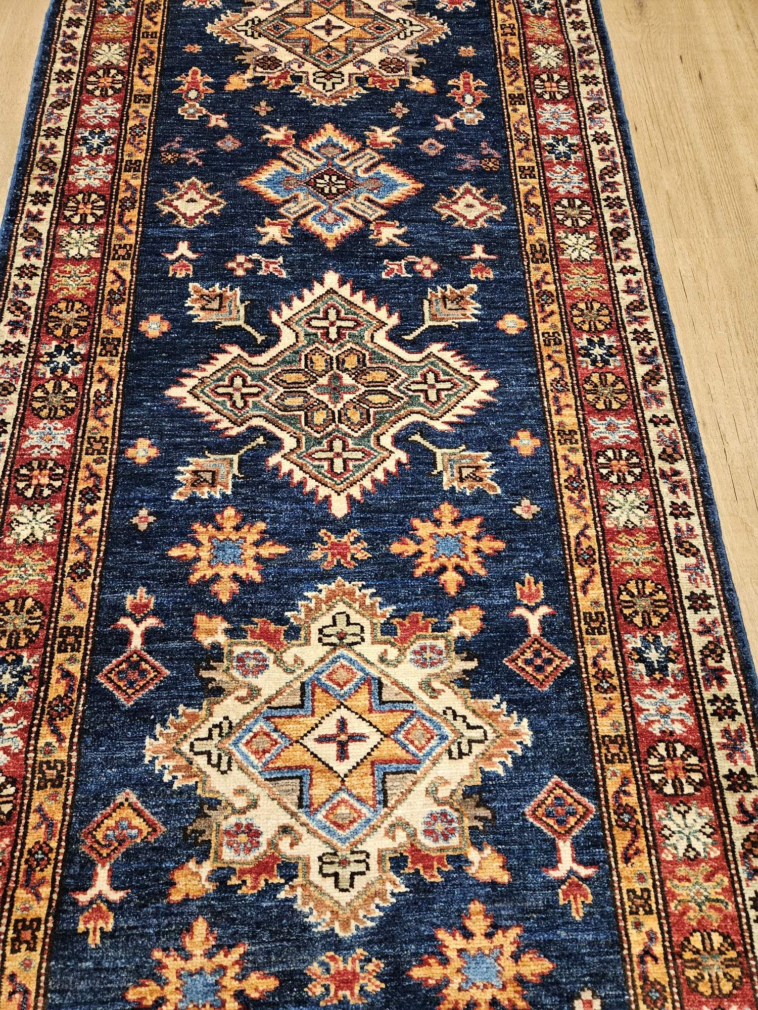 309x83 handgeknoopt oosters tapijt loper kazak ID32595 - Afbeelding 2