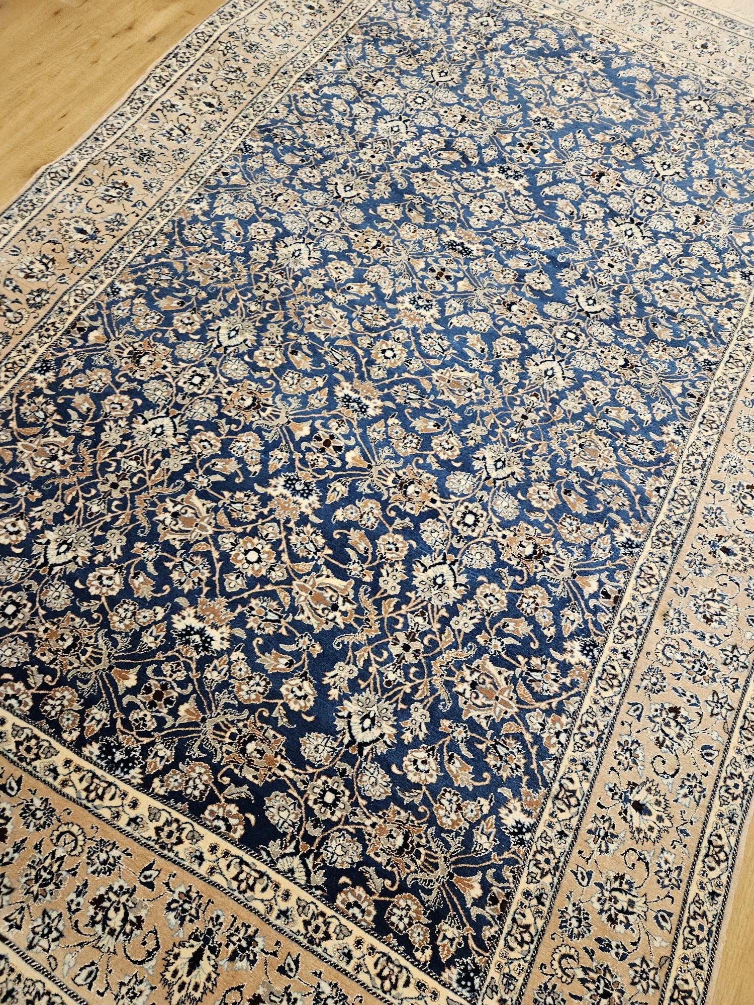 270x170 vintage handgeknoopt perzisch tapijt nain 6la met zijde ID32689 - Afbeelding 2