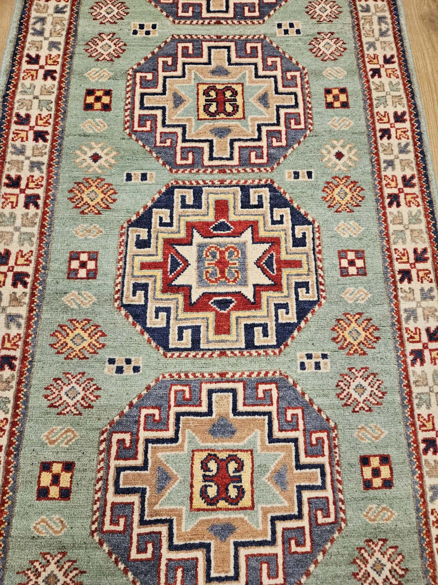 312x82 handgeknoopt oosters tapijt loper kazak ID32693 - Afbeelding 2