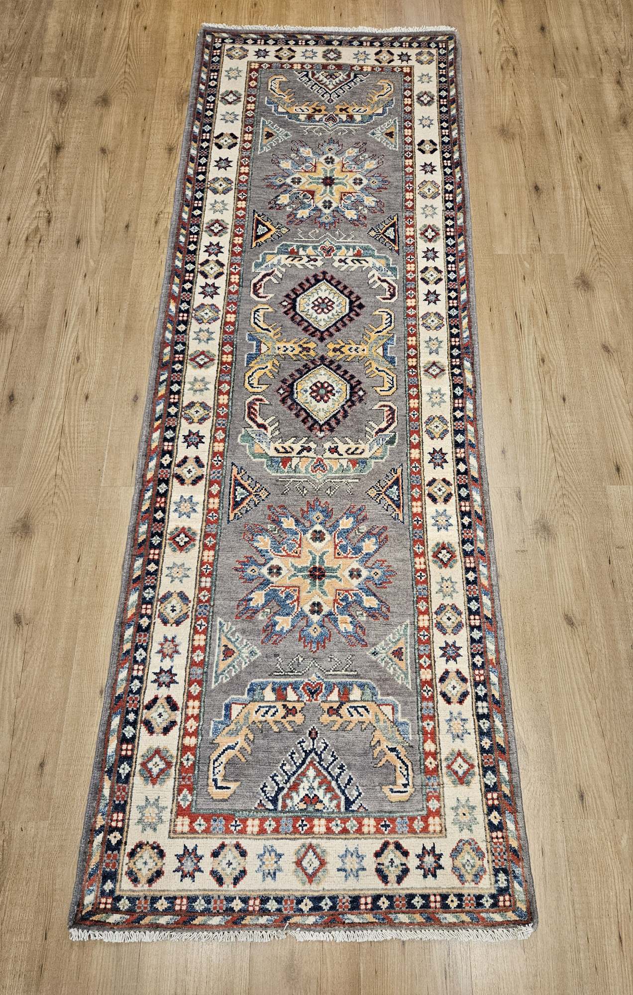 248x89 handgeknoopt oosters tapijt loper kazak ID32740