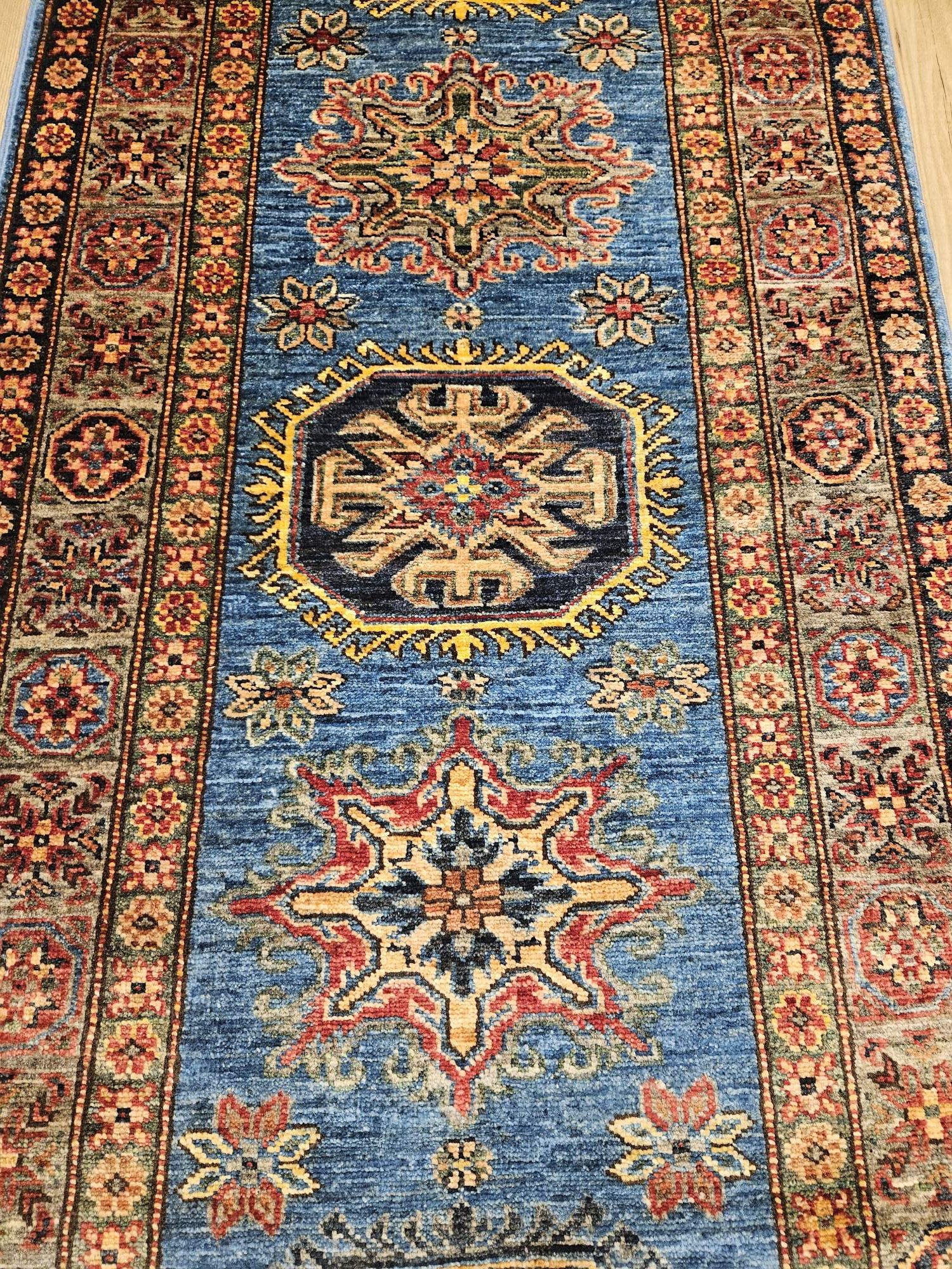 315x80 vintage handgeknoopt oosters tapijt loper kazak super ID32777 - Afbeelding 2