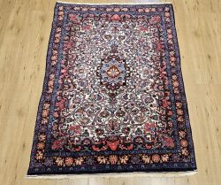 142x107 vintage handgeknoopt perzisch tapijt bidjar ID32591
