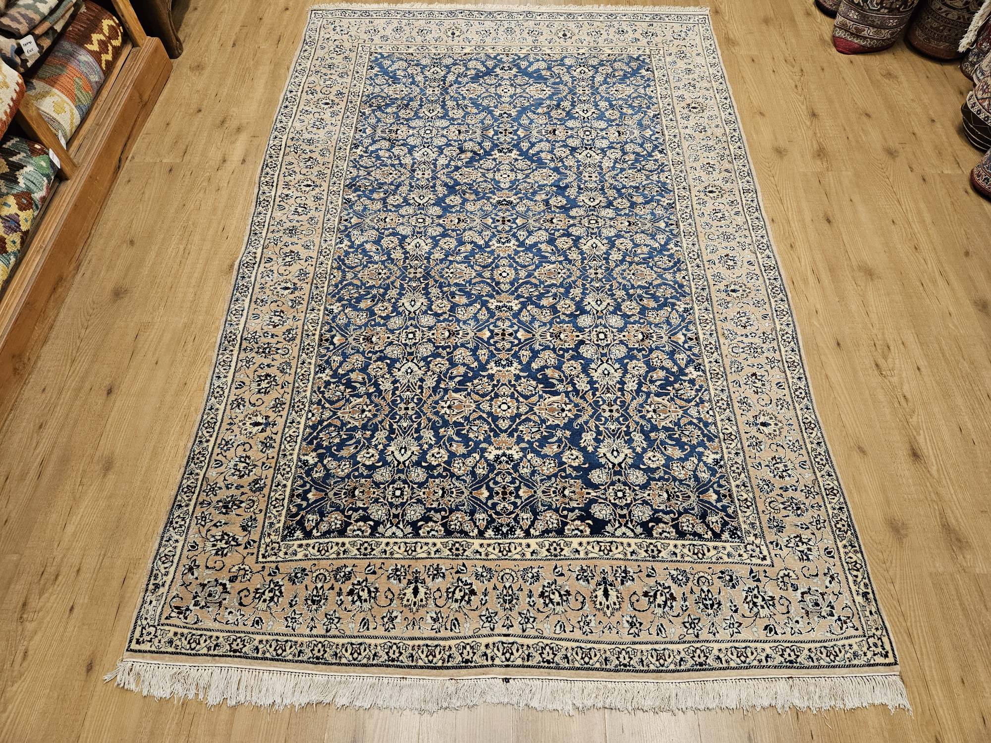 270x170 vintage handgeknoopt perzisch tapijt nain 6la met zijde ID32689