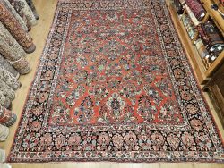 375x270 vintage handgeknoopt perzisch tapijt sarough antiek ID32418