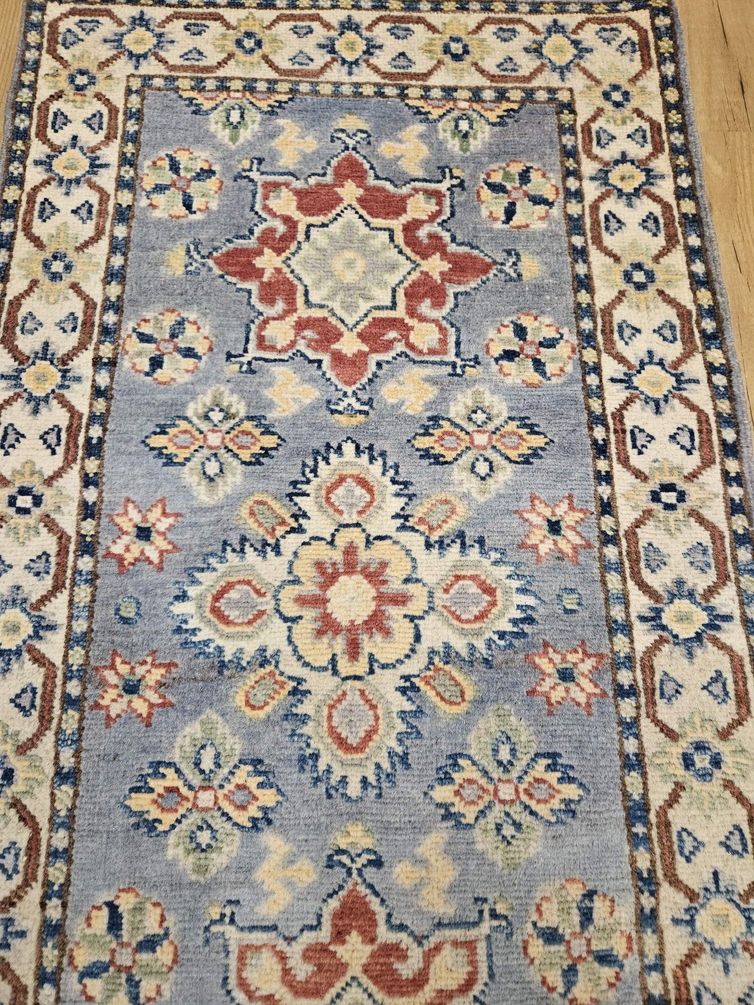 183x64 handgeknoopt oosters tapijt loper kazak ID32816 - Afbeelding 2