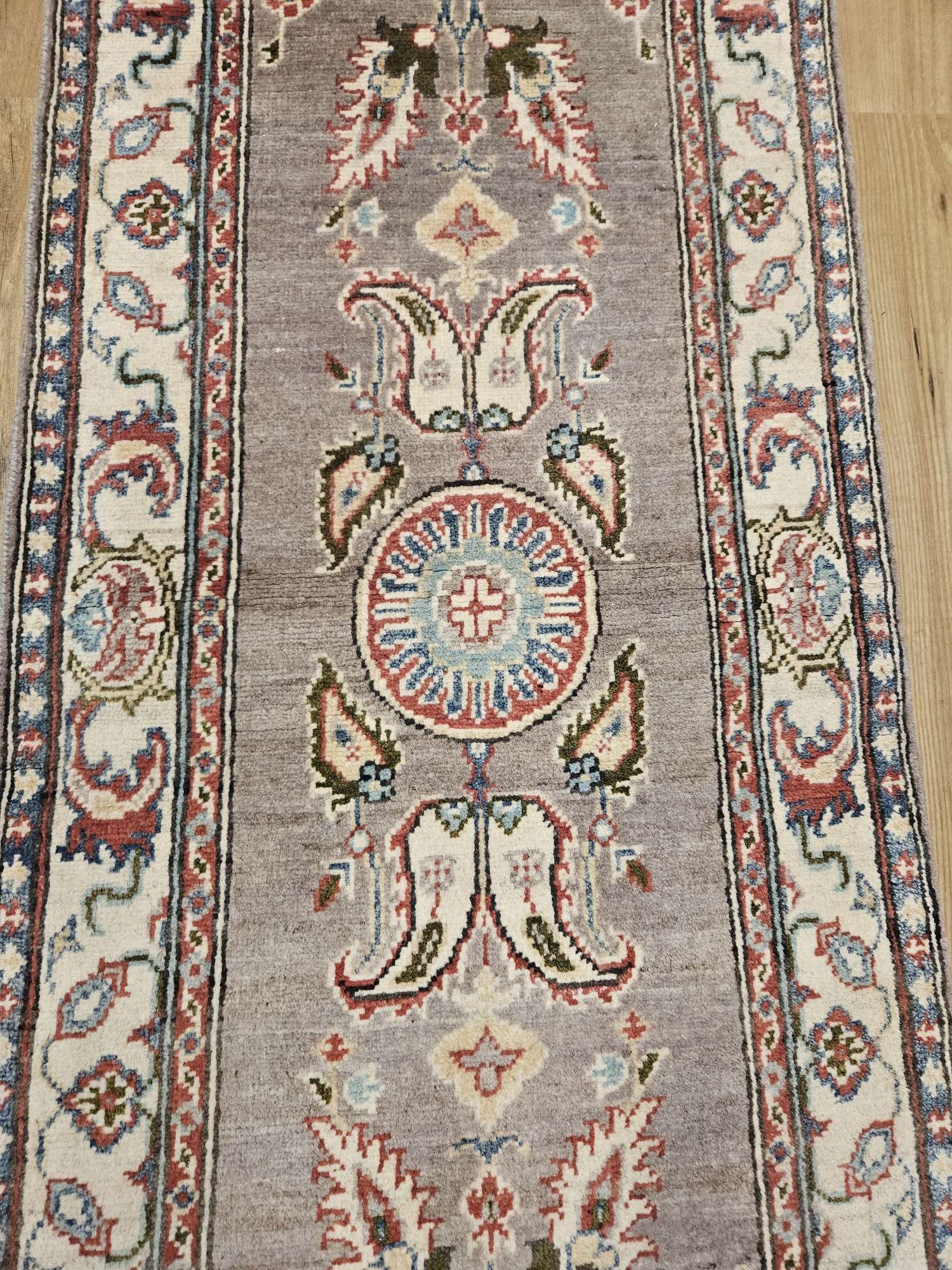 186x65 handgeknoopt oosters tapijt loper kazak ID32876 - Afbeelding 2