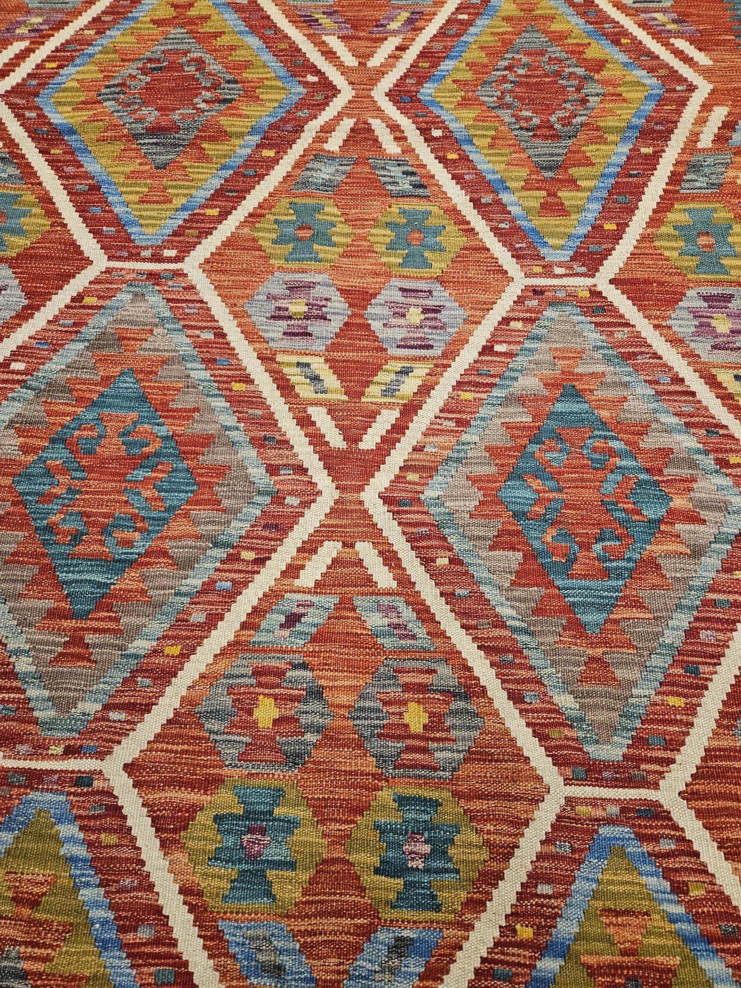 208x155 handgeweven oosterse wollen kelim ID32921 - Afbeelding 2