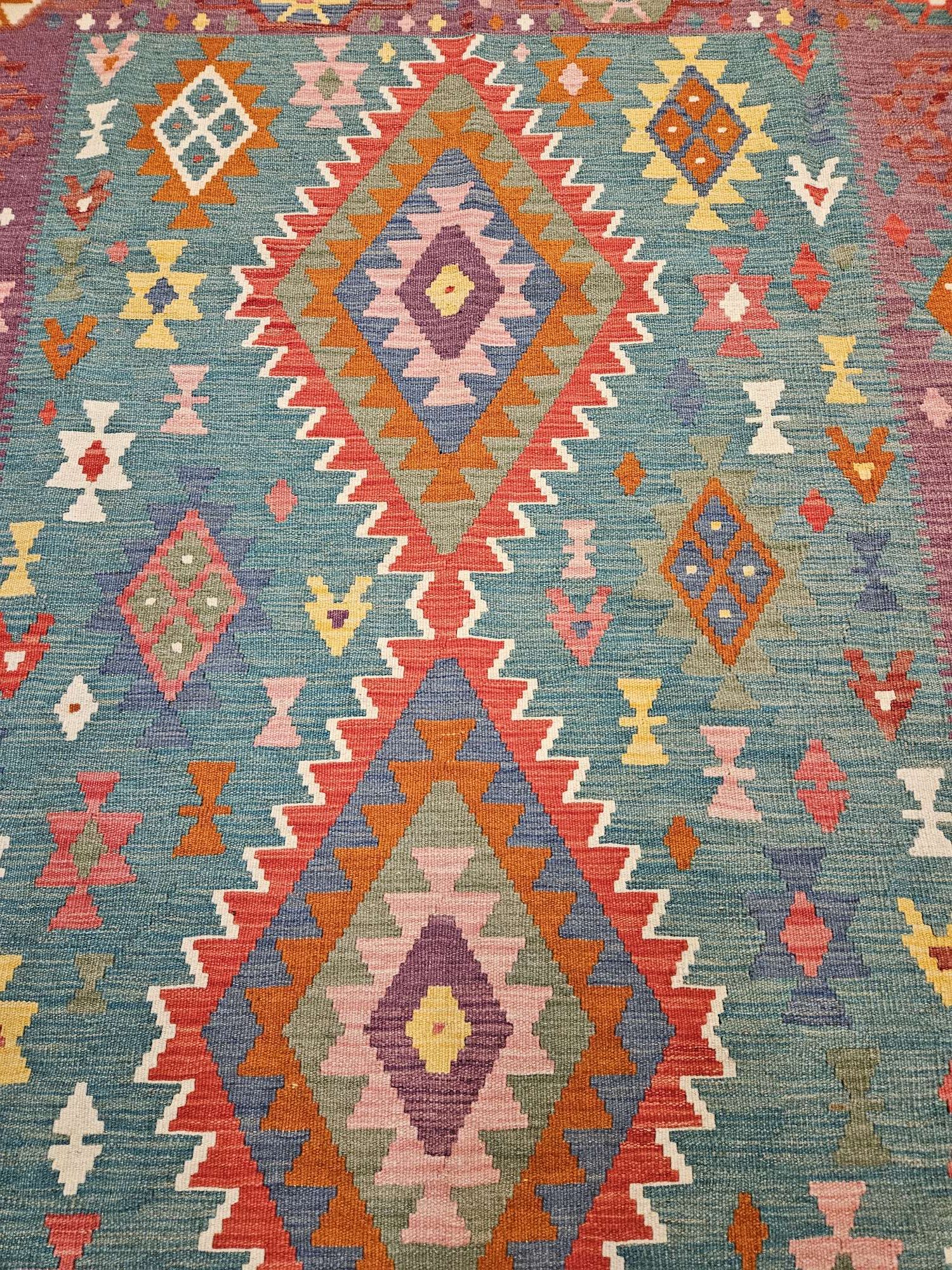 244x177 handgeweven oosterse wollen kelim ID32965 - Afbeelding 2