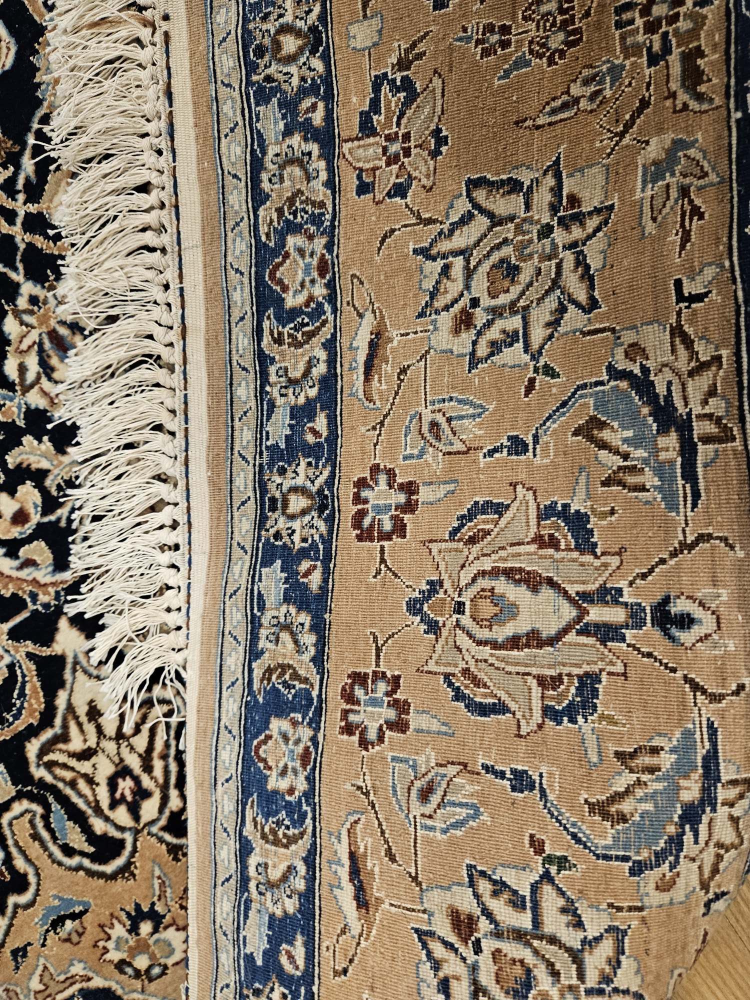 265x160 vintage handgeknoopt perzisch tapijt nain 6la met zijde ID33004 - Afbeelding 3