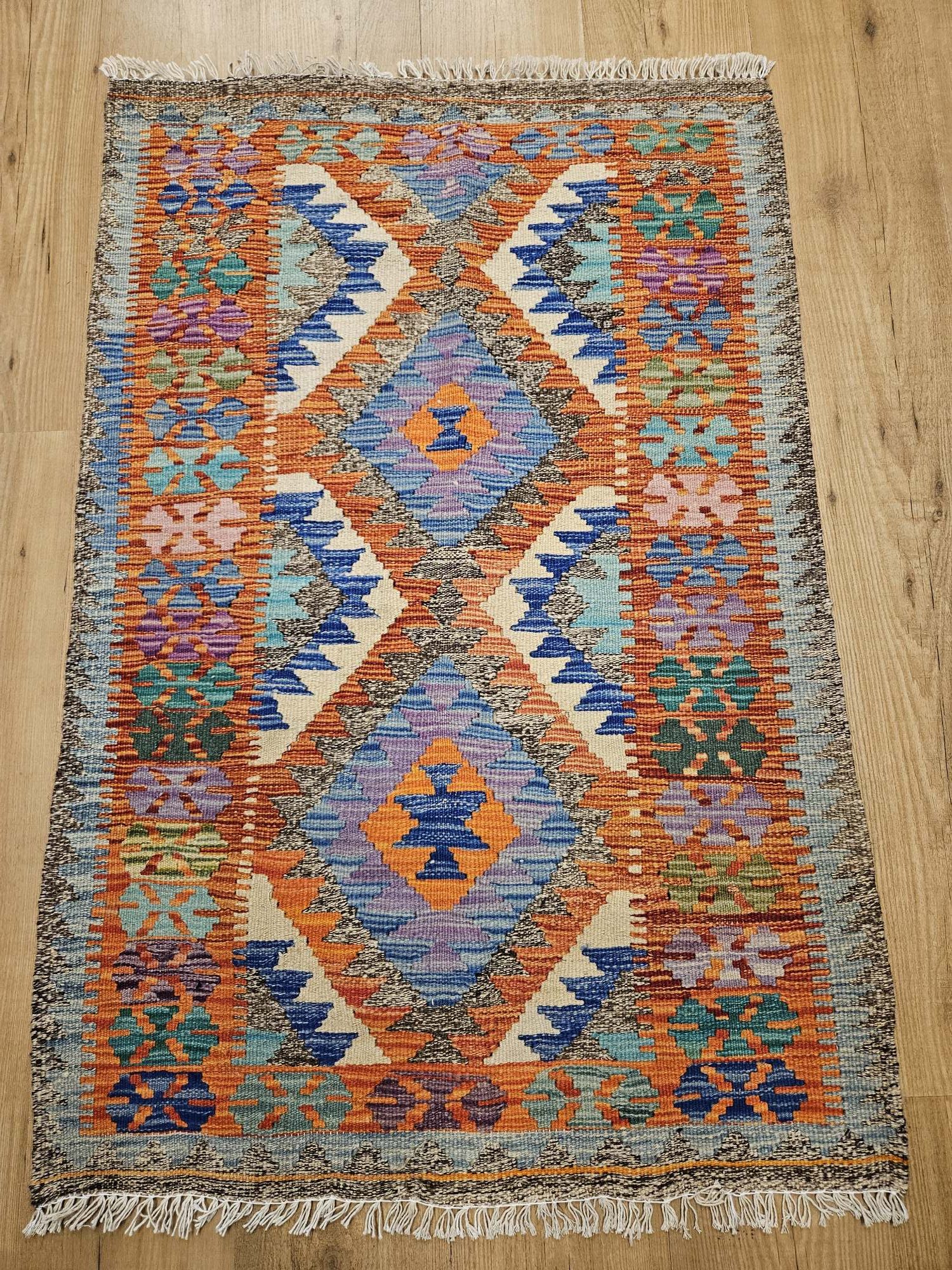 116x80 handgeweven oosterse wollen kelim ID32971