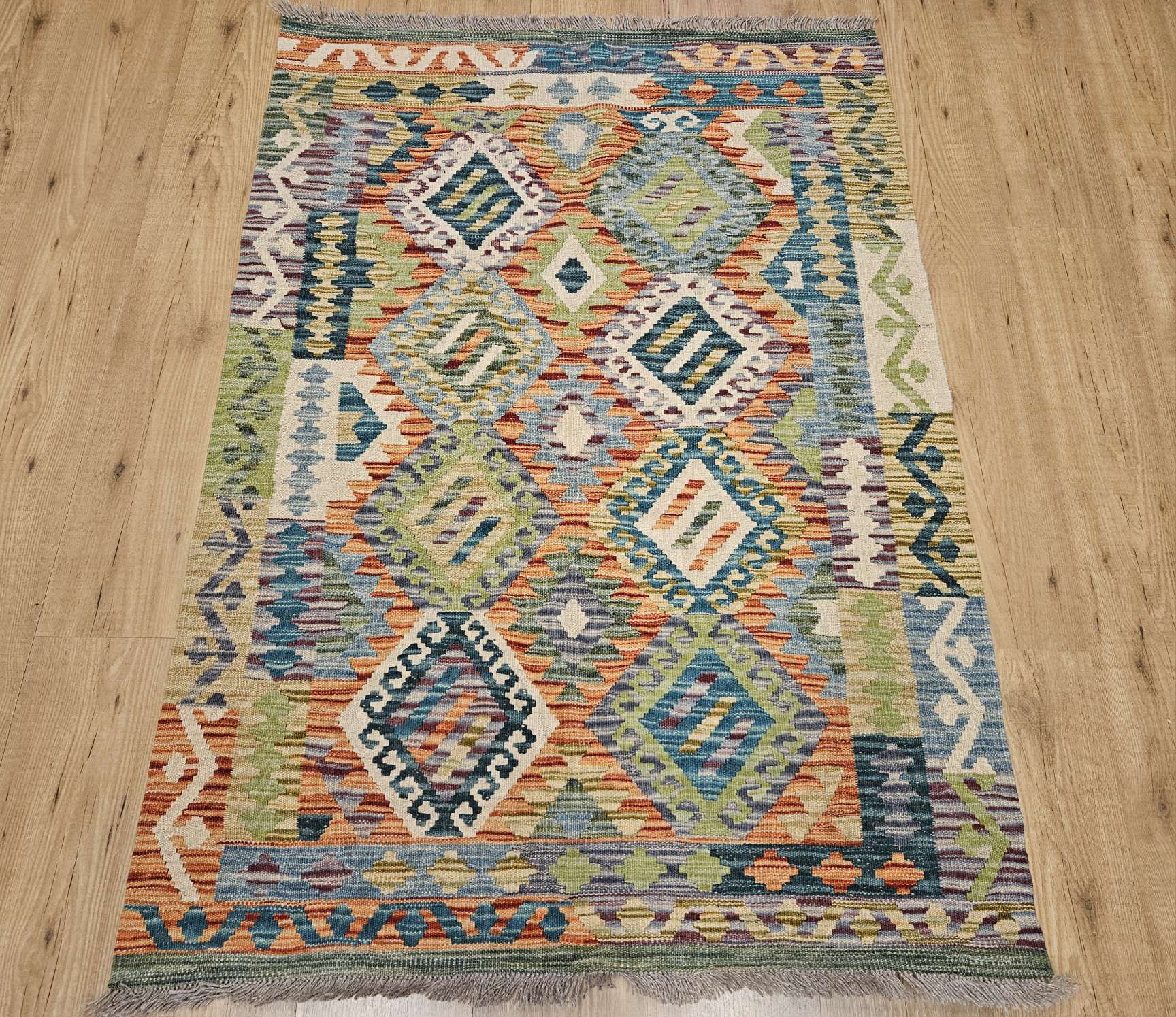 150x107 handgeweven oosterse wollen kelim ID32874