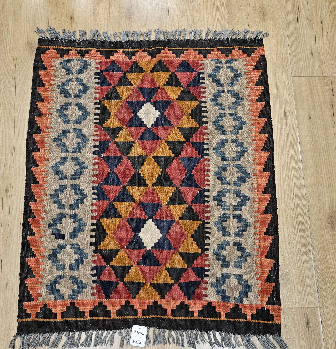087x73 handgeweven oosterse wollen kelim ID32872