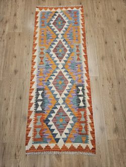 187x67 handgeweven oosterse wollen kelim loper ID32975