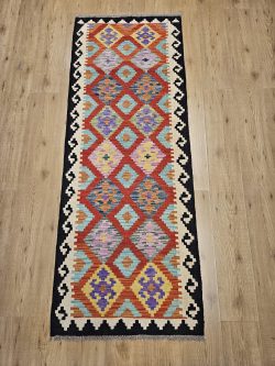 210x79 handgeweven oosterse wollen kelim loper ID33035