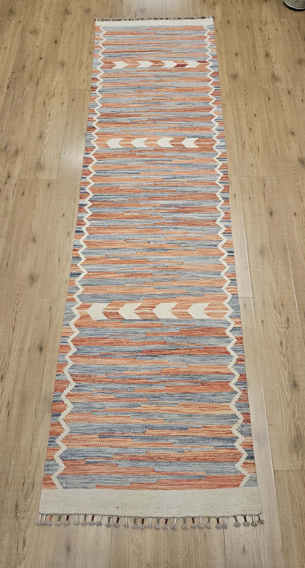 289x78 handgeweven oosterse wollen kelim loper ID32977