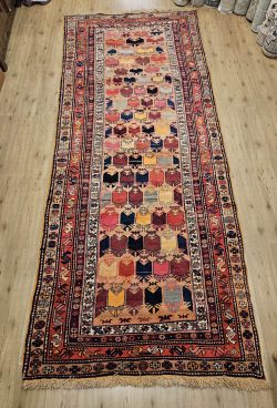 390x150 vintage handgeknoopt oosters tapijt karabag ID33013