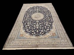 570x363 vintage handgeknoopt perzisch tapijt nain met zijde ID32936