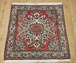 123x117 vintage handgeknoopt perzisch tapijt tafresh ID33021