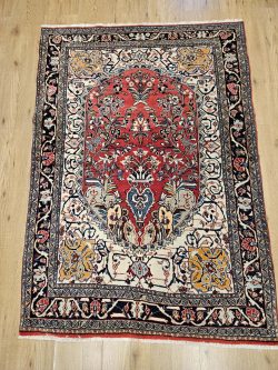 155x110 vintage handgeknoopt perzisch tapijt bidjar ID33123