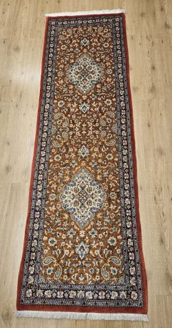 244x77 handgeknoopt perzisch tapijt loper ghom ID33157