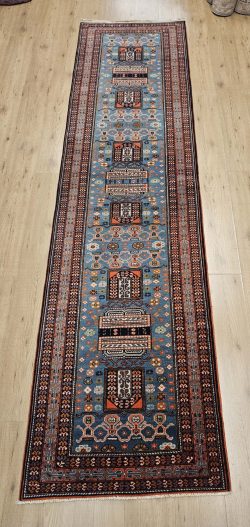 322x83 vintage handgeknoopt oosters tapijt loper kazak ID33077