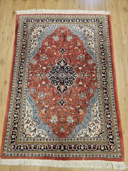 162x109 vintage handgeknoopt perzisch tapijt sarough ID33117