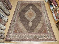 356x244 vintage handgeknoopt perzisch tapijt tabriz 40raj met zijde ID33075