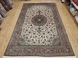 318x201 vintage handgeknoopt perzisch tapijt tabriz 50raj met zijde ID33131