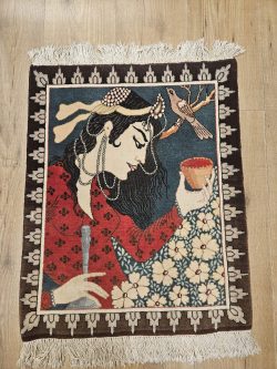 068x56 vintage handgeknoopt perzisch tapijt tabriz pictoraal ID33069