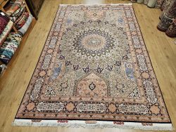318x202 vintage handgeknoopt perzisch tapijt tabriz 50raj met zijde ID33192