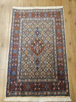 120x78 handgeknoopt perzisch tapijt moud met zijde ID33292