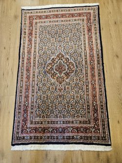 124x80 handgeknoopt perzisch tapijt moud met zijde ID33296