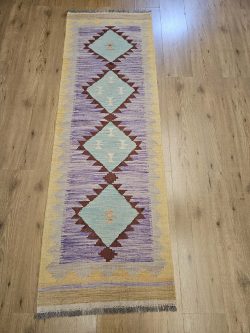 200x64 handgeweven oosterse wollen kelim loper ID33312