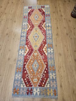 254x80 handgeweven oosterse wollen kelim loper ID33466