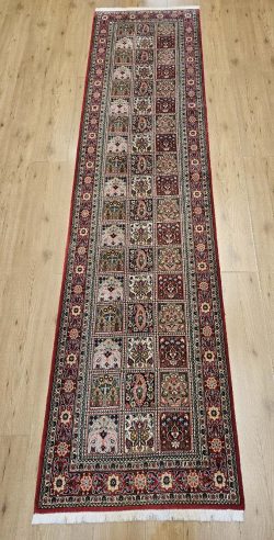 307x74 vintage handgeknoopt perzisch tapijt loper ghom ID33442