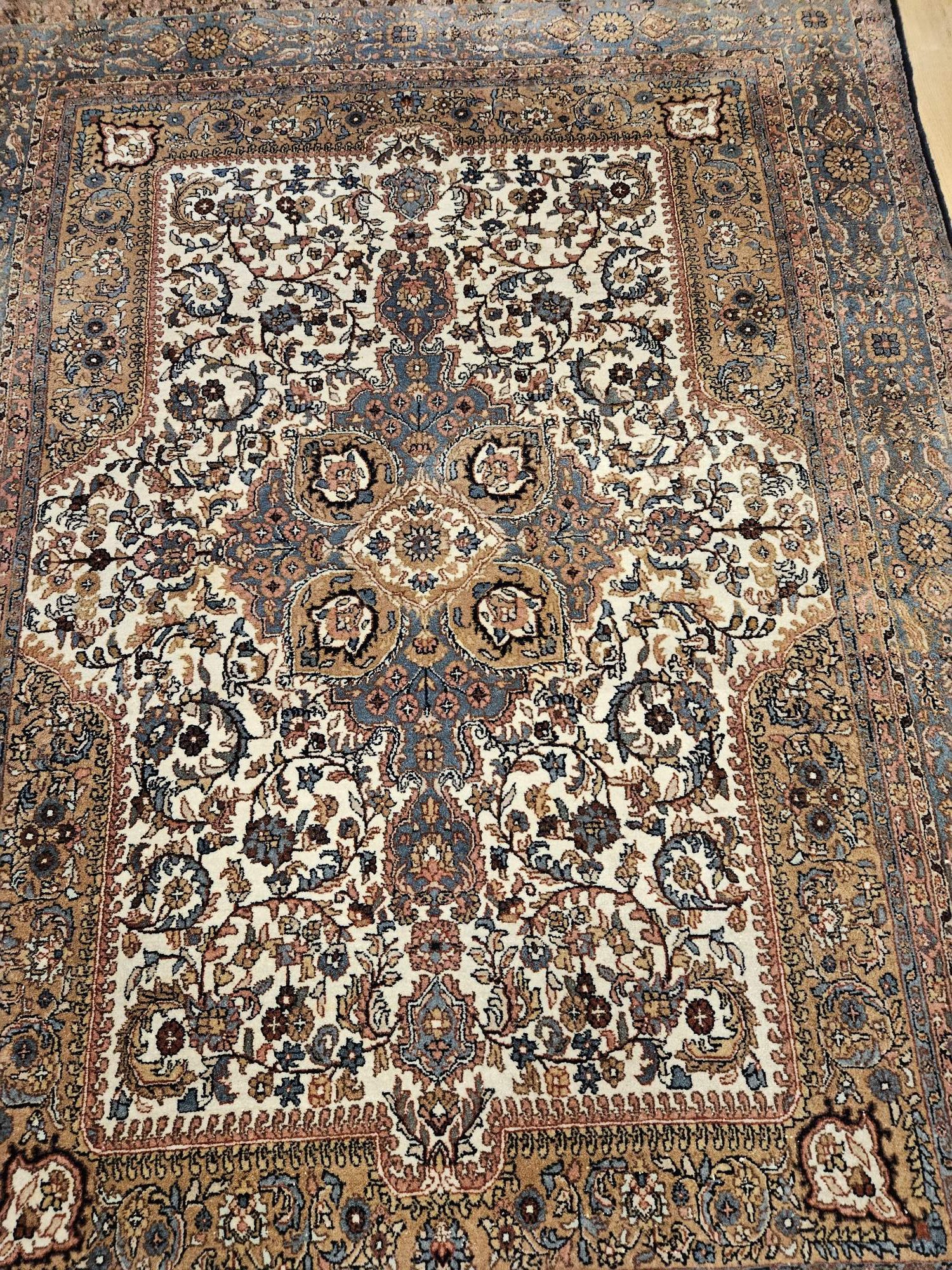 230x160 vintage handgeknoopt oosters tapijt kirman ID33532 - Afbeelding 2