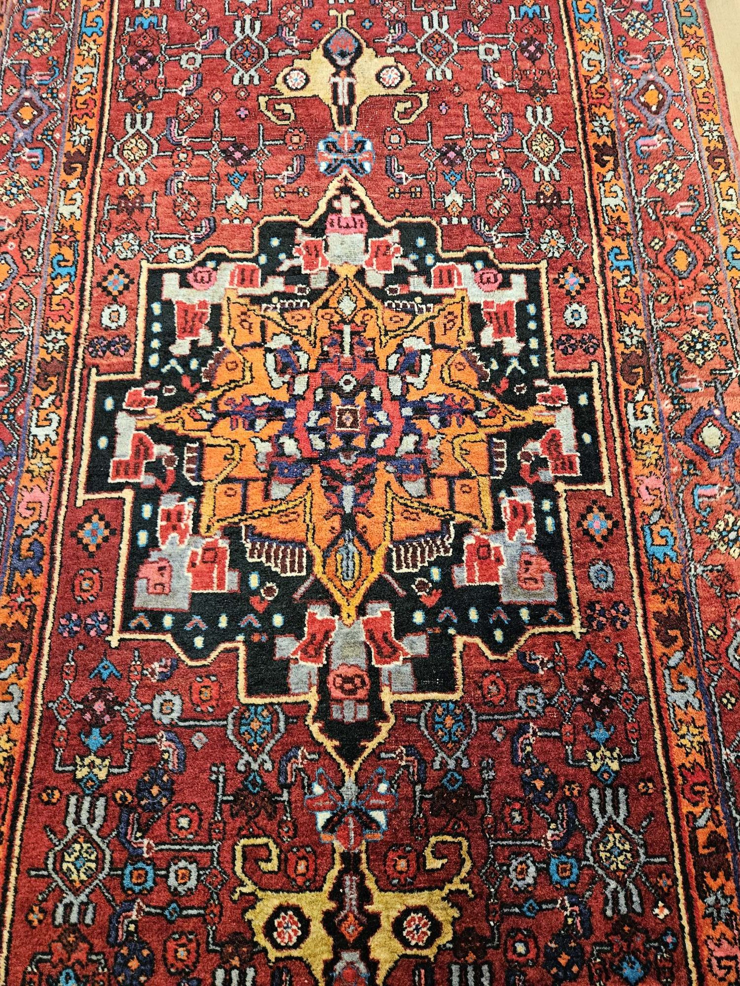 298x130 vintage handgeknoopt perzisch tapijt bidjar ID33552 - Afbeelding 3