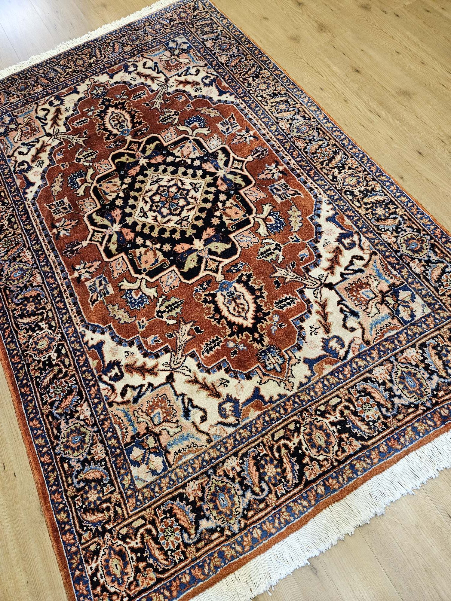 230x147 handgeknoopt perzisch tapijt heriz ID33546 - Afbeelding 2