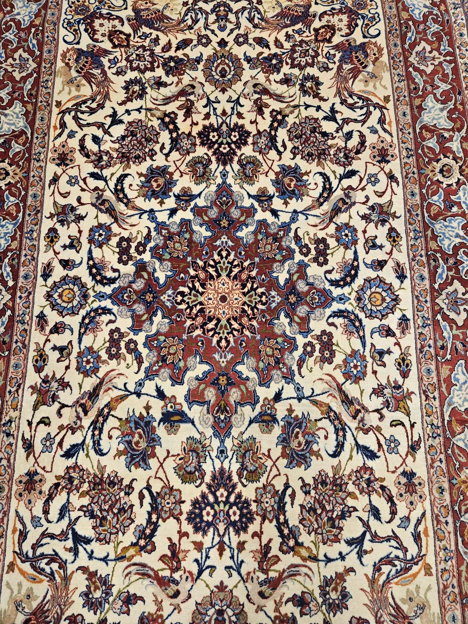190x108 vintage handgeknoopt perzisch tapijt isfahan ID33560 - Afbeelding 2