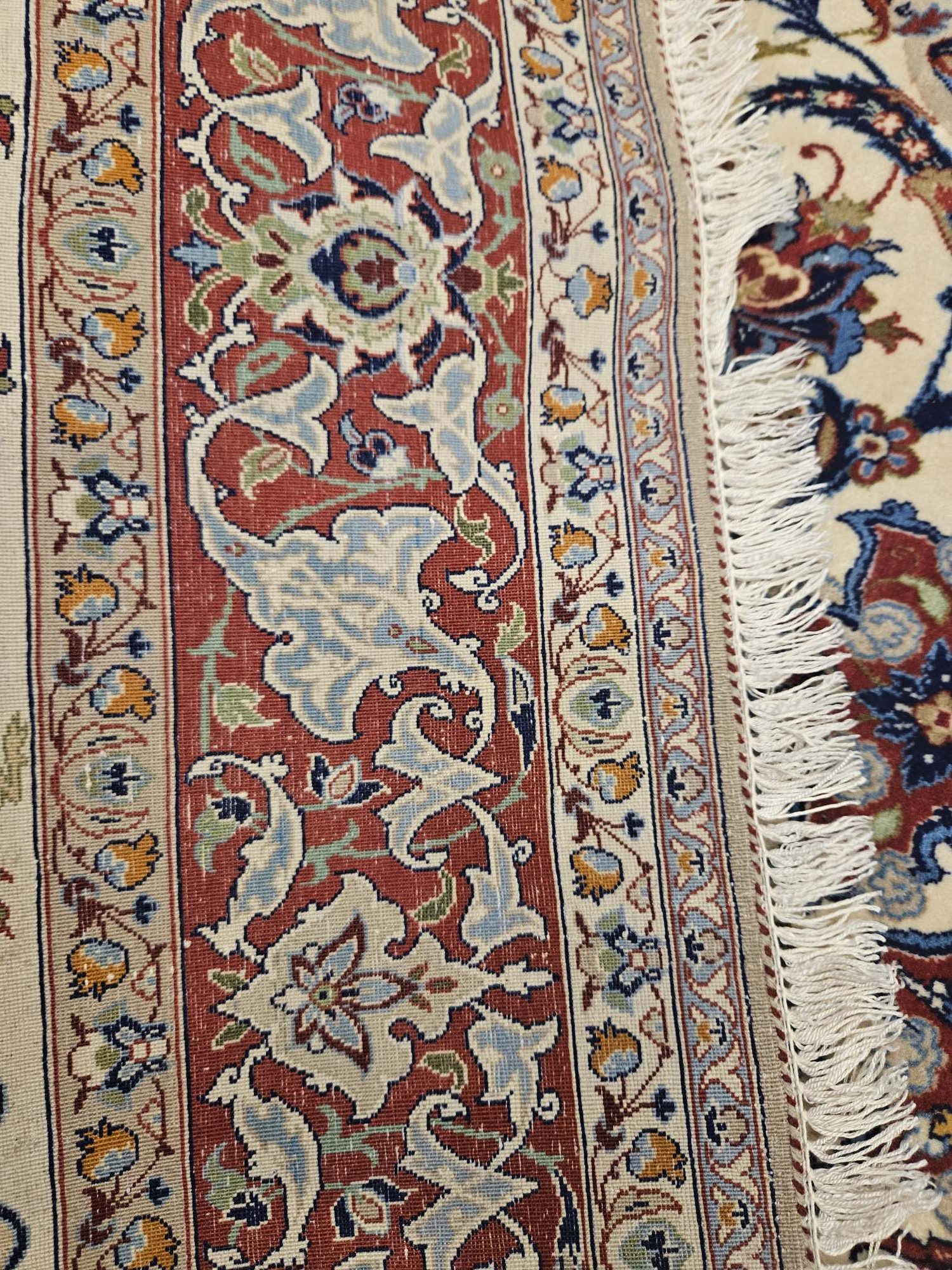 190x108 vintage handgeknoopt perzisch tapijt isfahan ID33560 - Afbeelding 3