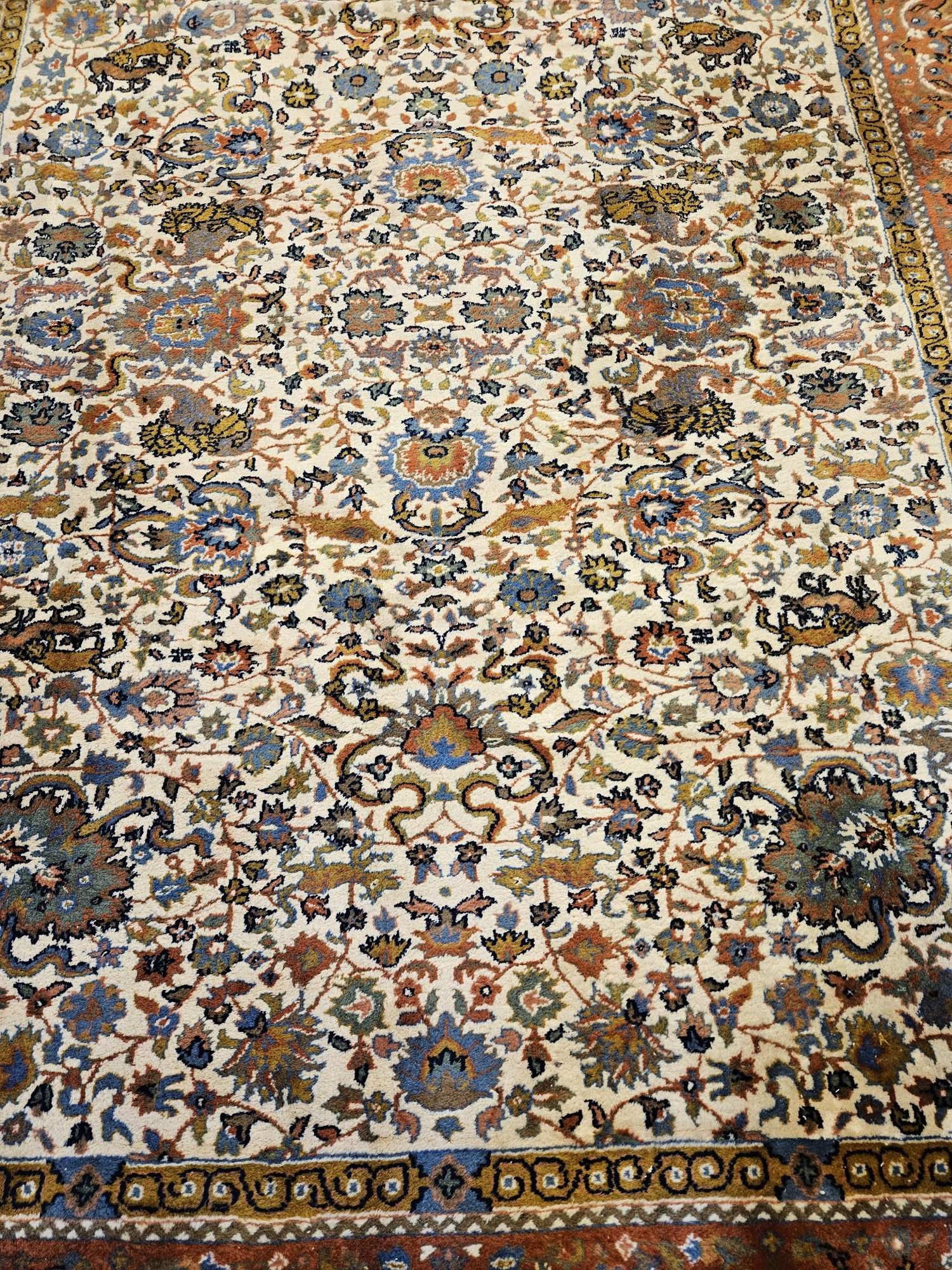 301x206 vintage handgeknoopt oosters tapijt tabriz ID33564 - Afbeelding 2