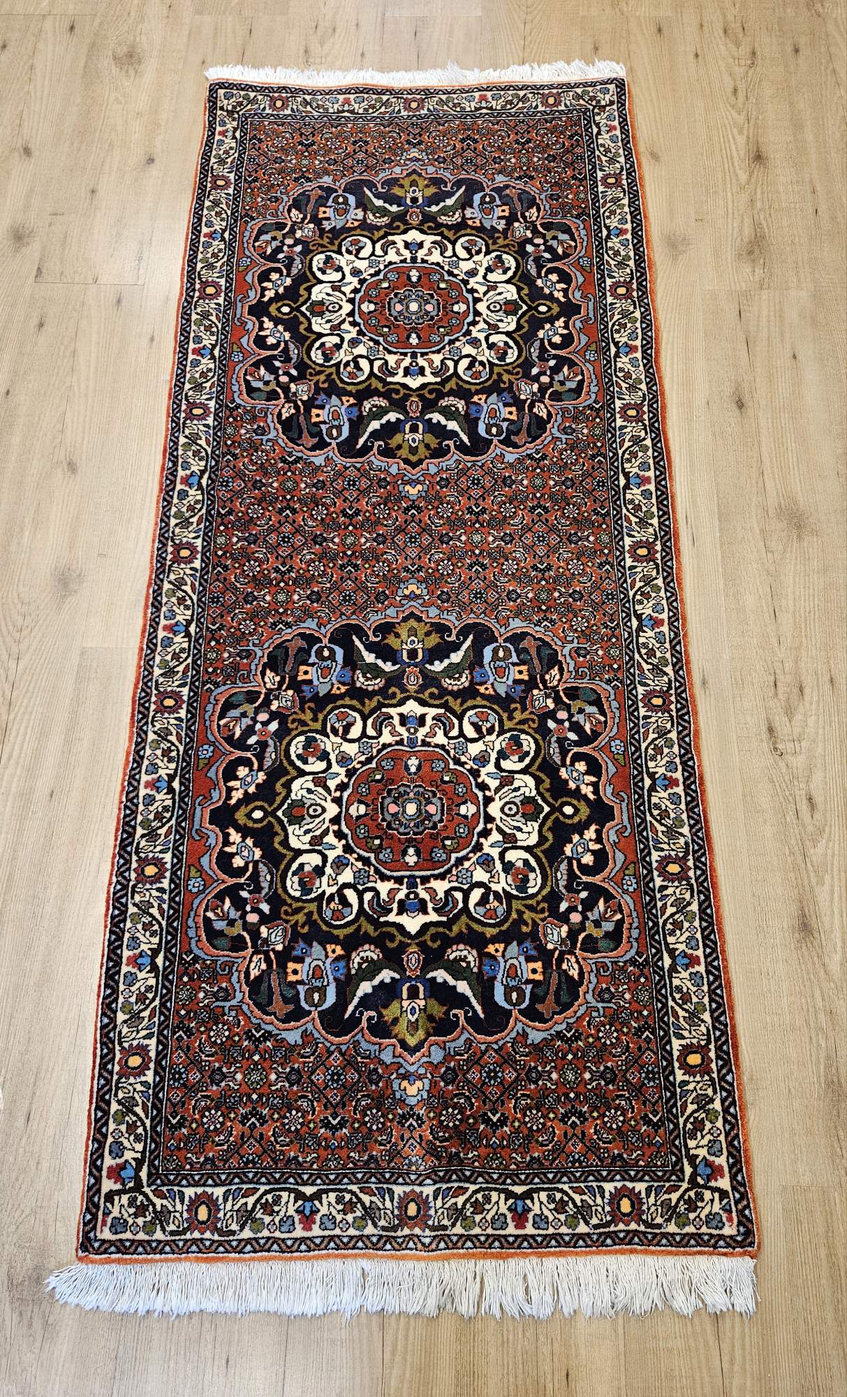 204x81 handgeknoopt perzisch tapijt loper bidjar ID33572