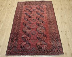 185x133 vintage handgeknoopt oosters tapijt ersari antiek ID33576