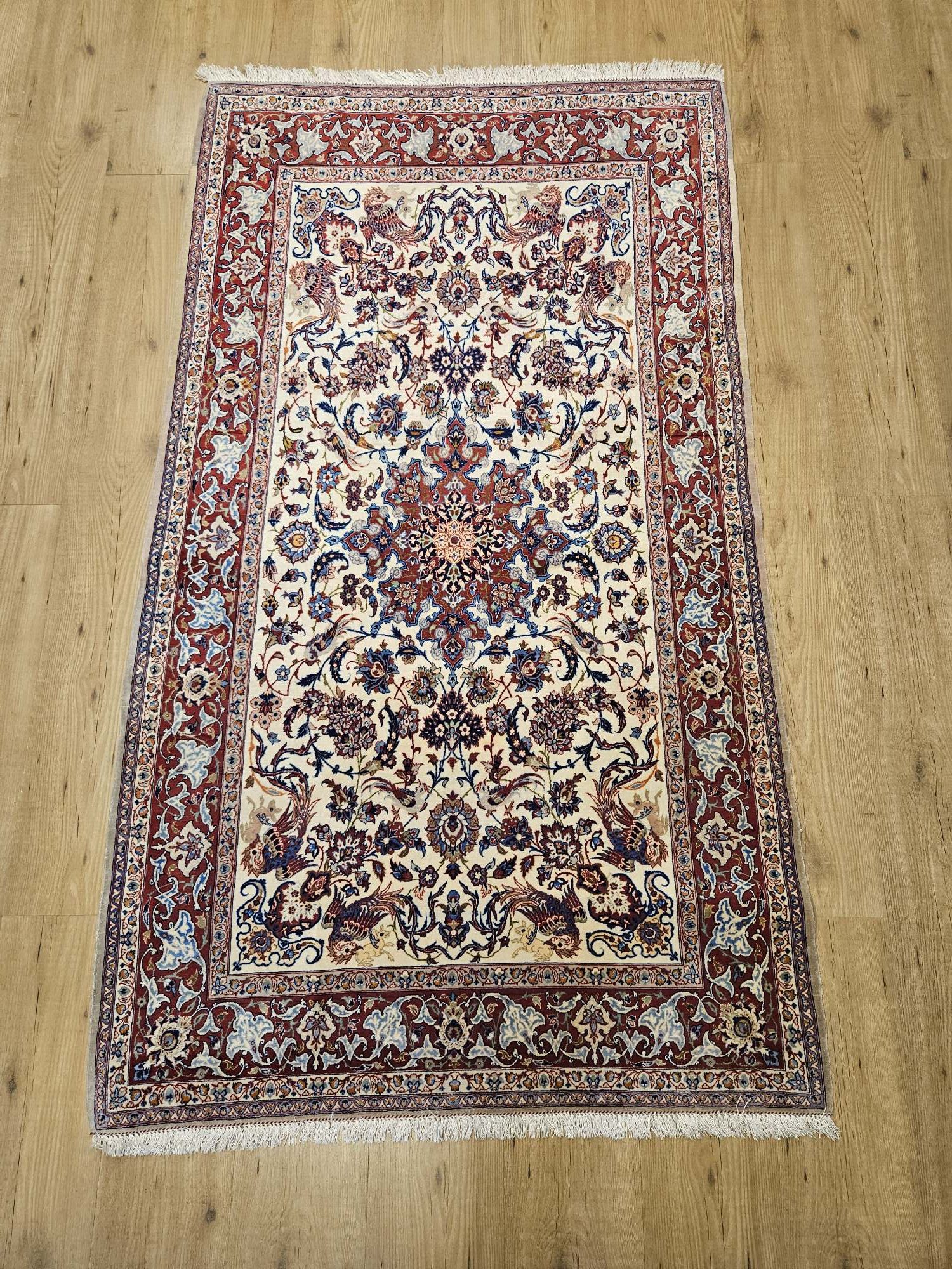 190x108 vintage handgeknoopt perzisch tapijt isfahan ID33560