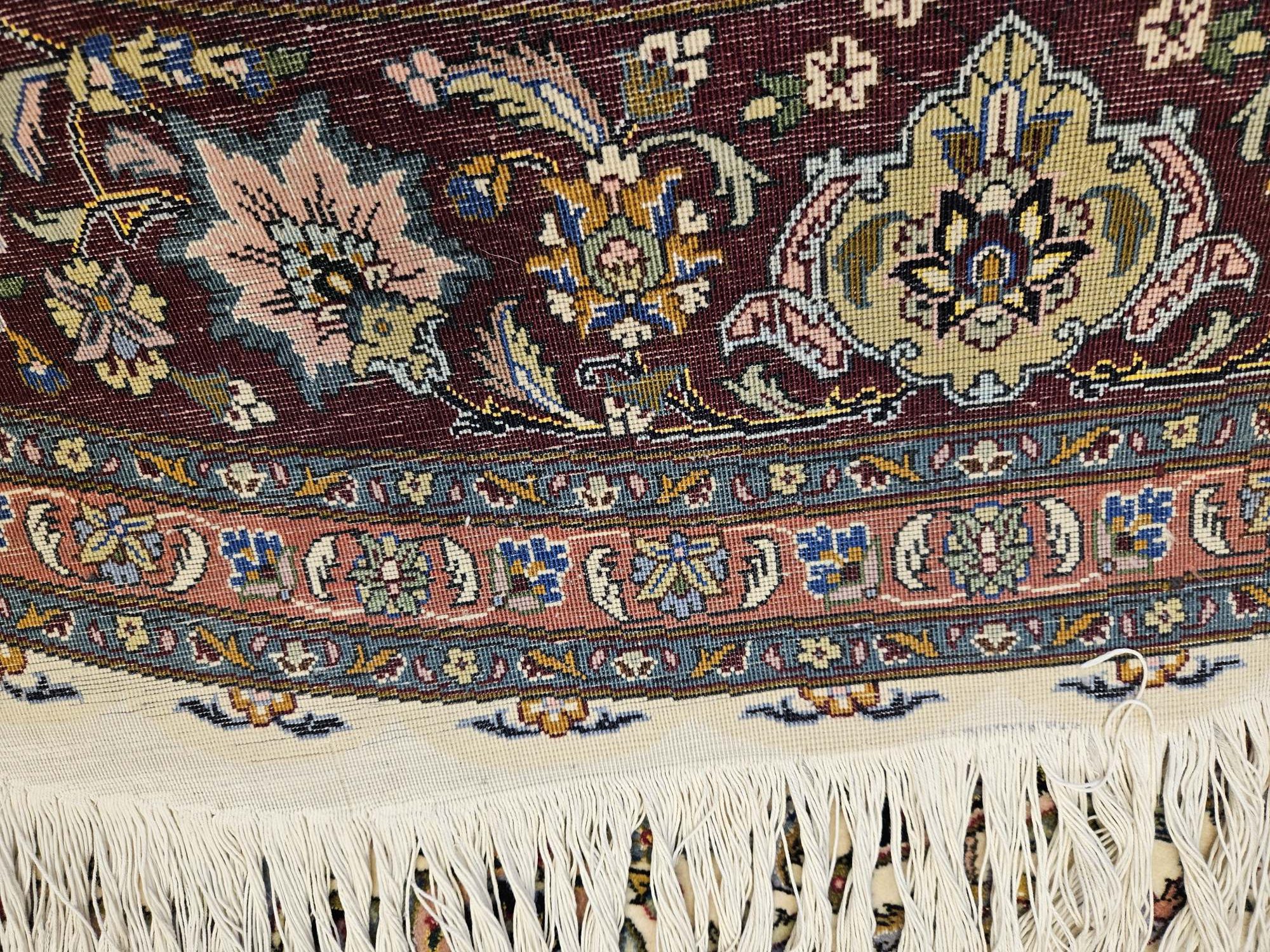 206 rond vintage handgeknoopt perzisch tapijt tabriz 50raj met zijde ID33642 - Afbeelding 3