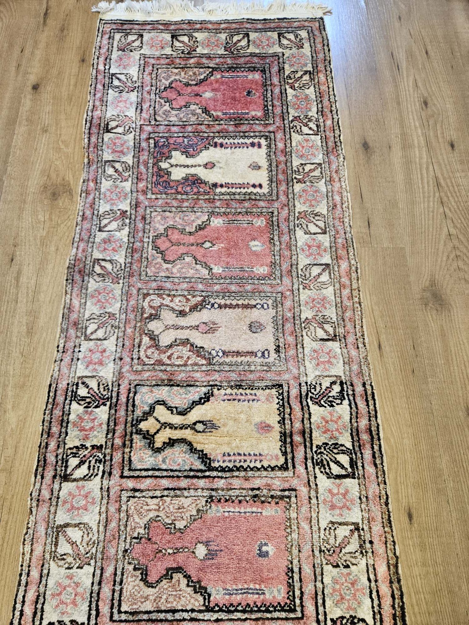 188x58 vintage handgeknoopt oosters tapijt loper kayseri zijde ID33648 - Afbeelding 2