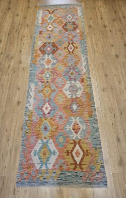296x84 handgeweven oosterse wollen kelim loper ID33690