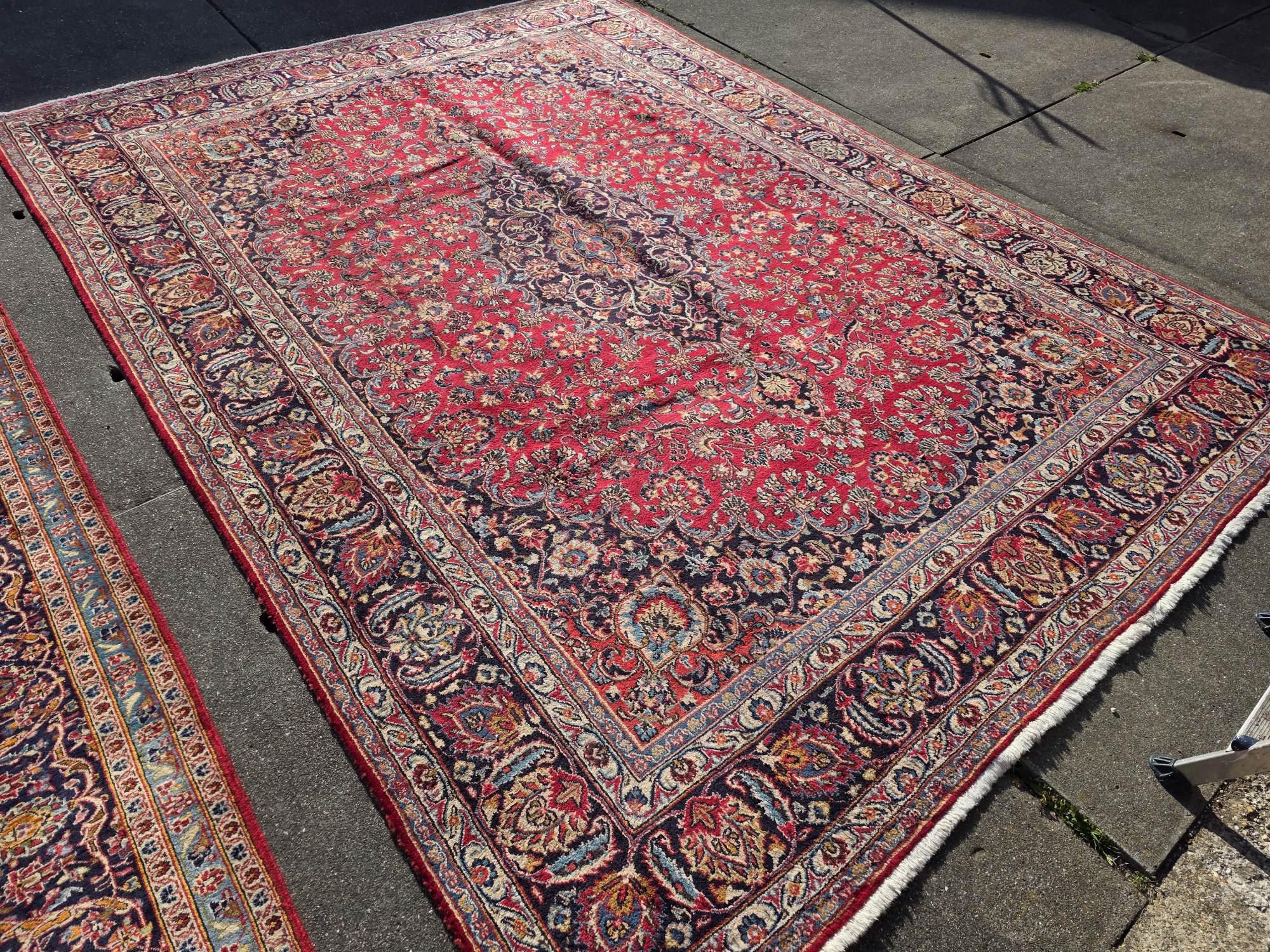 392x292 vintage handgeknoopt perzisch tapijt mashad ID33714 - Afbeelding 2