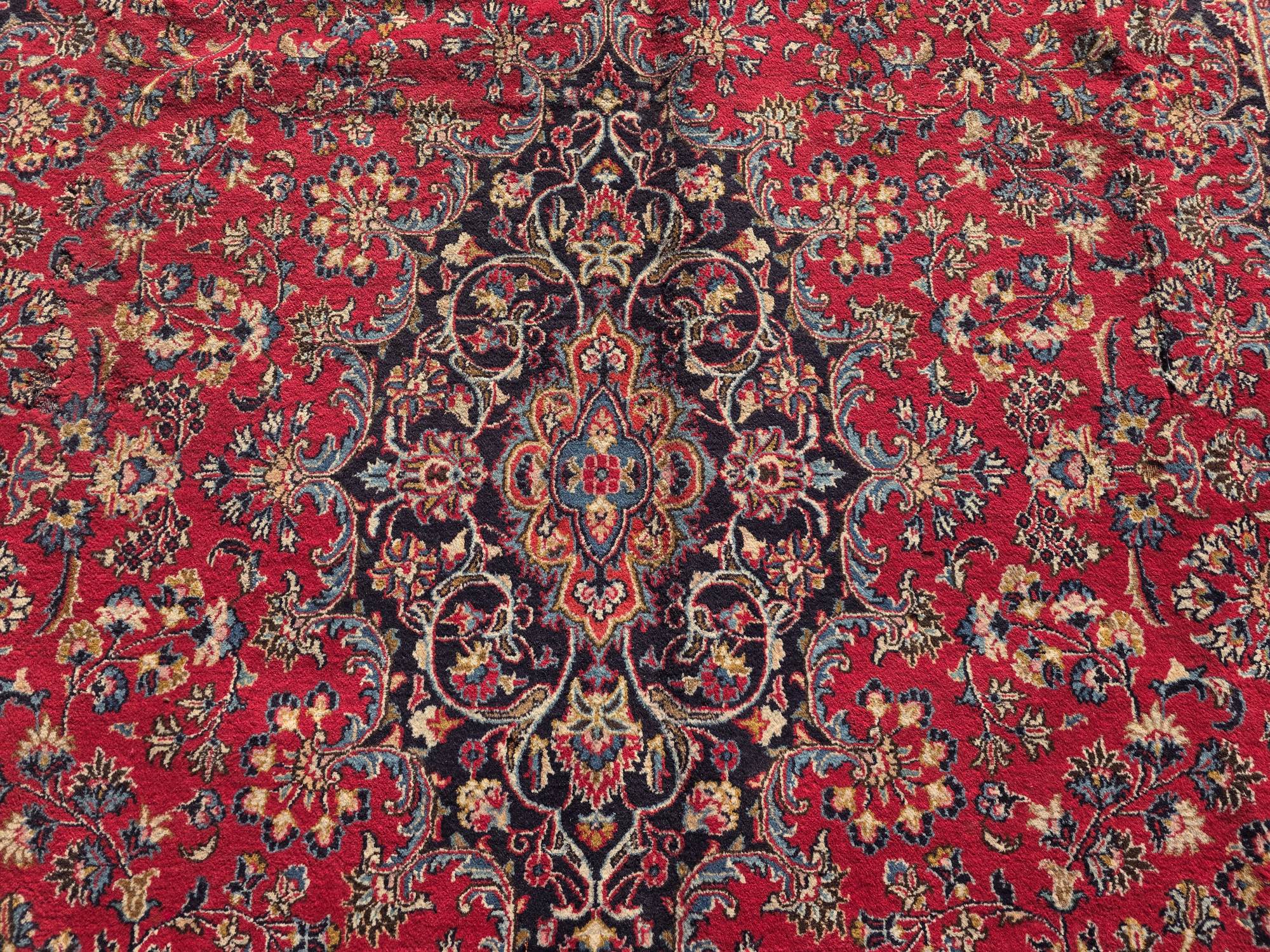 392x292 vintage handgeknoopt perzisch tapijt mashad ID33714 - Afbeelding 3