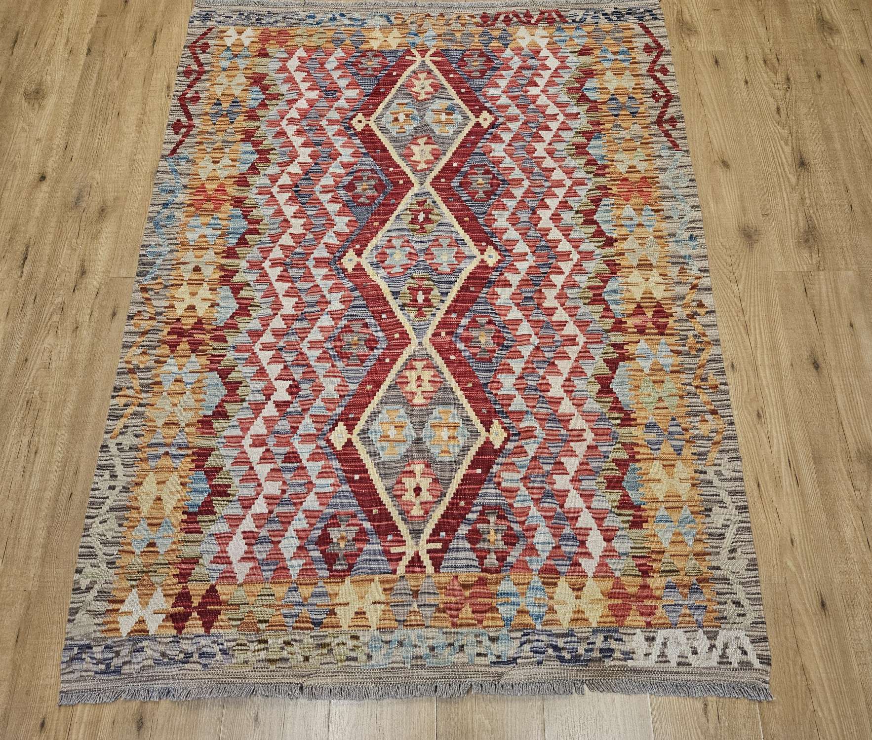 174x132 handgeweven oosterse wollen kelim ID33724